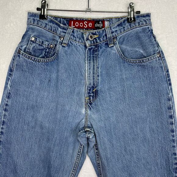 VTG Levis 90s Silver Tab Loose Fit Jeans USA Women’s 9/10 Med 29x29.5 Distressed - Picture 3 of 16